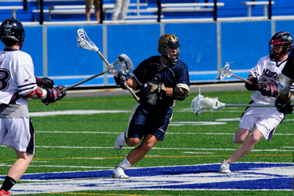 Davis Nets Pair Of Goals, Hitchings Makes 11 Saves As Men's Lacrosse Drops 12-3 Pilgrim League Decision At MIT