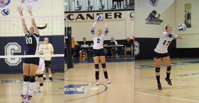 Brain, Ethier & Klangos Named As Massachusetts Maritime's Volleyball Tri-Captains